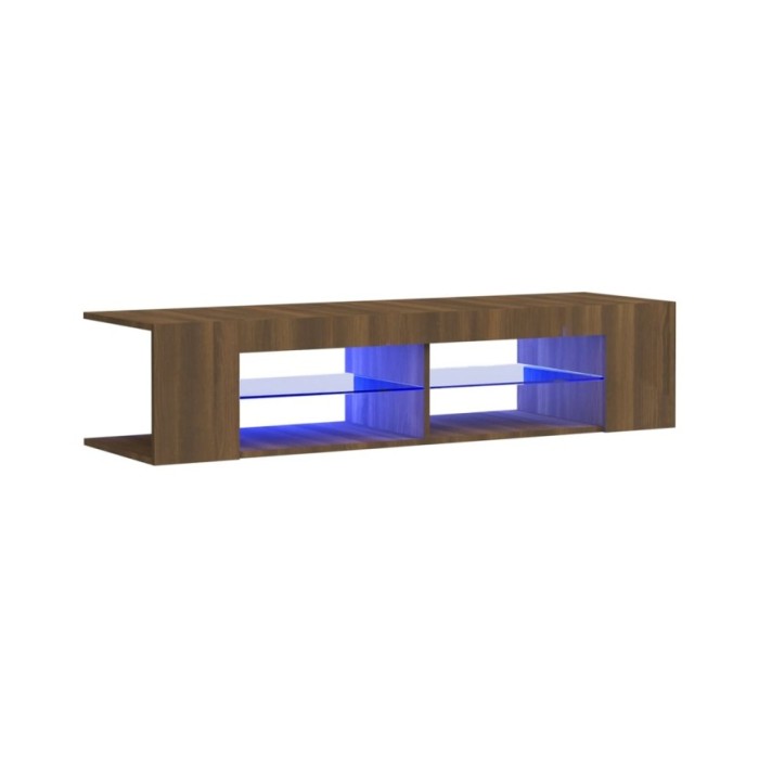 Meuble TV avec lumières LED Chêne marron 135x39x30 cm