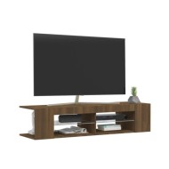 Meuble TV avec lumières LED Chêne marron 135x39x30 cm