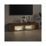 Meuble TV avec lumières LED Chêne marron 135x39x30 cm