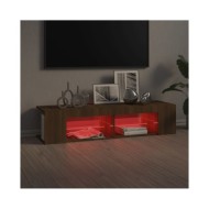 Meuble TV avec lumières LED Chêne marron 135x39x30 cm