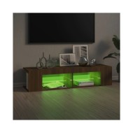 Meuble TV avec lumières LED Chêne marron 135x39x30 cm