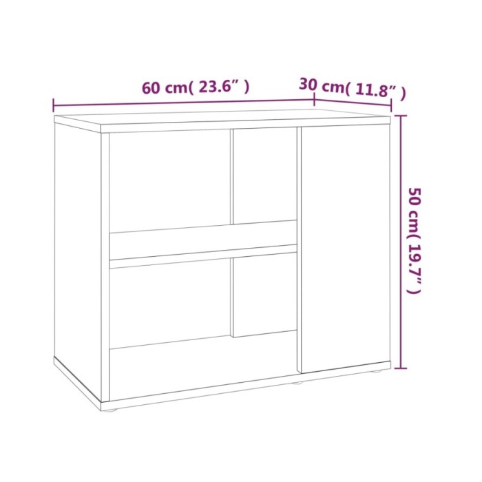 Armoire latérale Chêne marron 60x30x50 cm Bois d'ingénierie