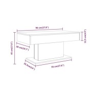 Table basse Sonoma gris 96x50x45 cm Bois d'ingénierie
