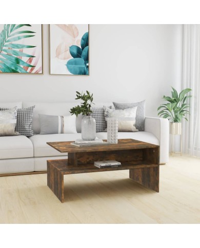 Table basse Chêne fumé 90x60x42,5 cm Bois d'ingénierie