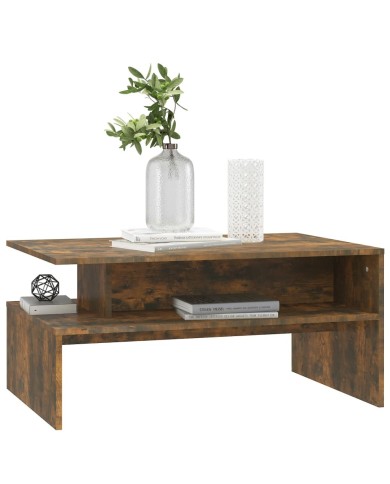 Table basse Chêne fumé 90x60x42,5 cm Bois d'ingénierie
