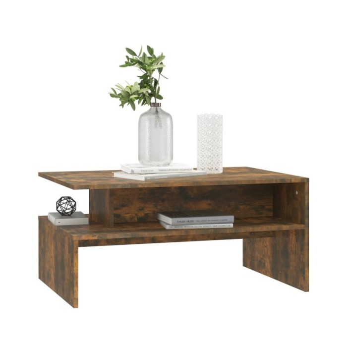 Table basse Chêne fumé 90x60x42,5 cm Bois d'ingénierie