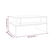 Table basse Chêne fumé 90x60x42,5 cm Bois d'ingénierie