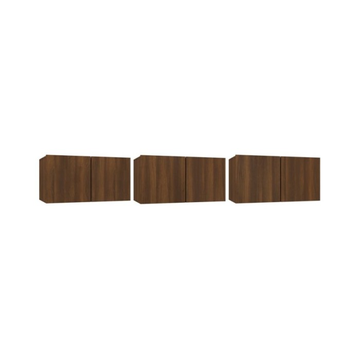 Meubles TV suspendus Chêne marron 3 pcs 60x30x30 cm Bois