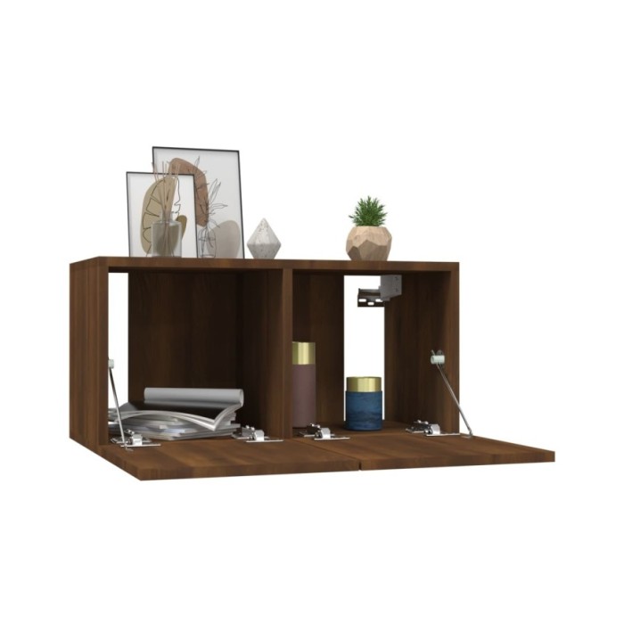 Meubles TV suspendus Chêne marron 3 pcs 60x30x30 cm Bois