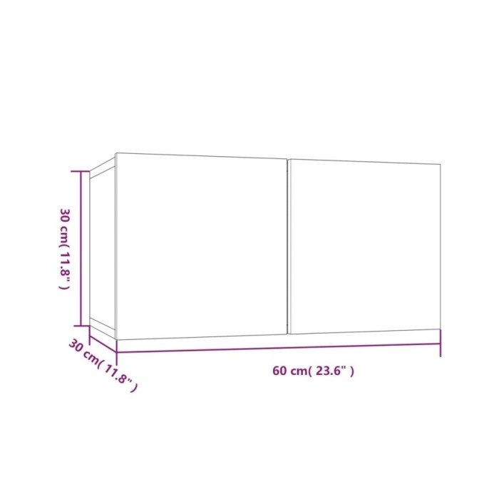 Meubles TV suspendus Chêne marron 3 pcs 60x30x30 cm Bois