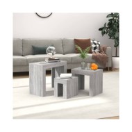 Tables basses gigognes 3 pcs Sonoma gris Bois d'ingénierie