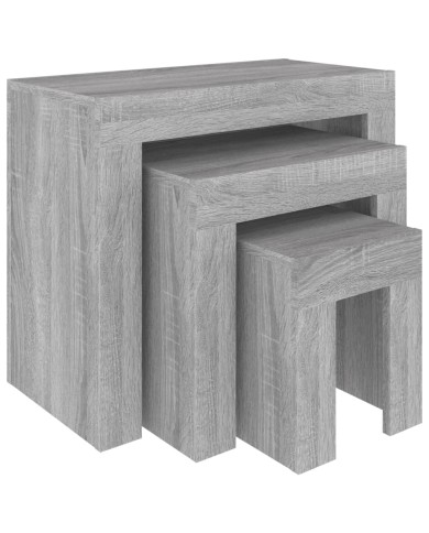 Tables basses gigognes 3 pcs Sonoma gris Bois d'ingénierie