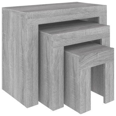 Tables basses gigognes 3 pcs Sonoma gris Bois d'ingénierie