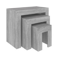 Tables basses gigognes 3 pcs Sonoma gris Bois d'ingénierie