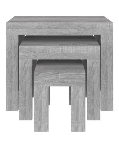 Tables basses gigognes 3 pcs Sonoma gris Bois d'ingénierie