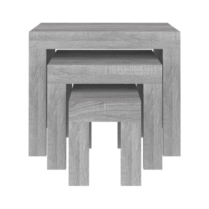 Tables basses gigognes 3 pcs Sonoma gris Bois d'ingénierie