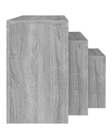 Tables basses gigognes 3 pcs Sonoma gris Bois d'ingénierie