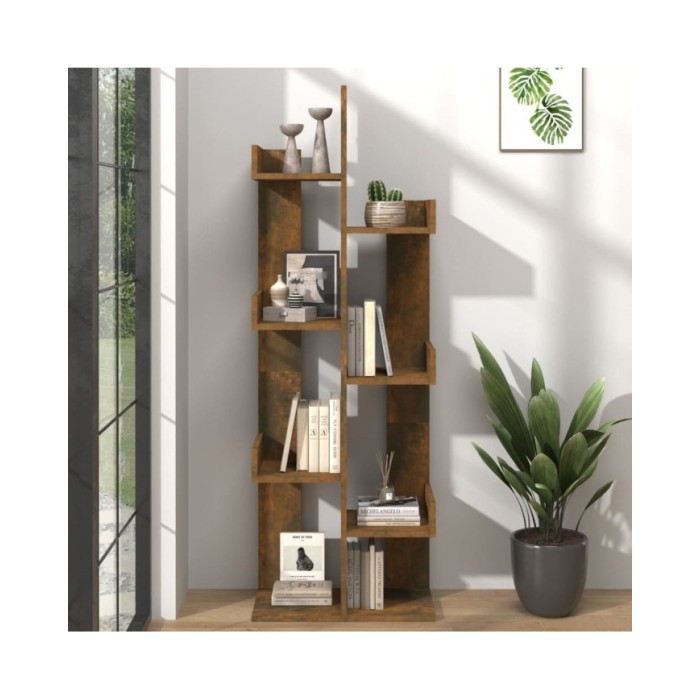 Bibliothèque 48x25,5x140 cm Chêne fumé Bois d'ingénierie