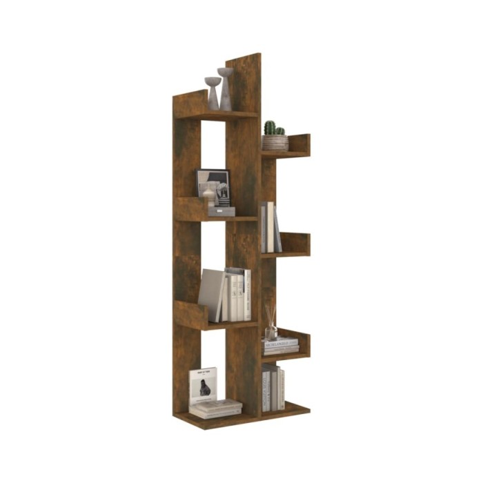 Bibliothèque 48x25,5x140 cm Chêne fumé Bois d'ingénierie