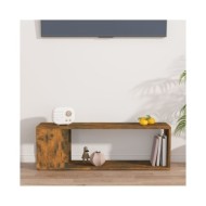 Meuble TV Chêne fumé 100x24x32 cm Bois d'ingénierie