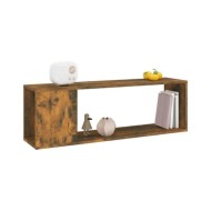Meuble TV Chêne fumé 100x24x32 cm Bois d'ingénierie