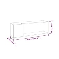Meuble TV Chêne fumé 100x24x32 cm Bois d'ingénierie
