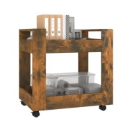 Chariot de bureau Chêne fumé 60x45x60 cm Bois d'ingénierie