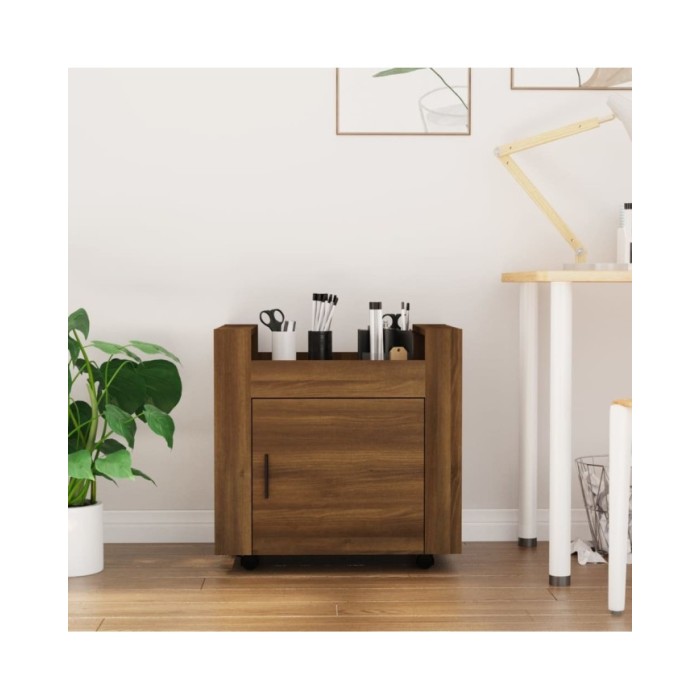Chariot de bureau Chêne marron 60x45x60 cm Bois d'ingénierie