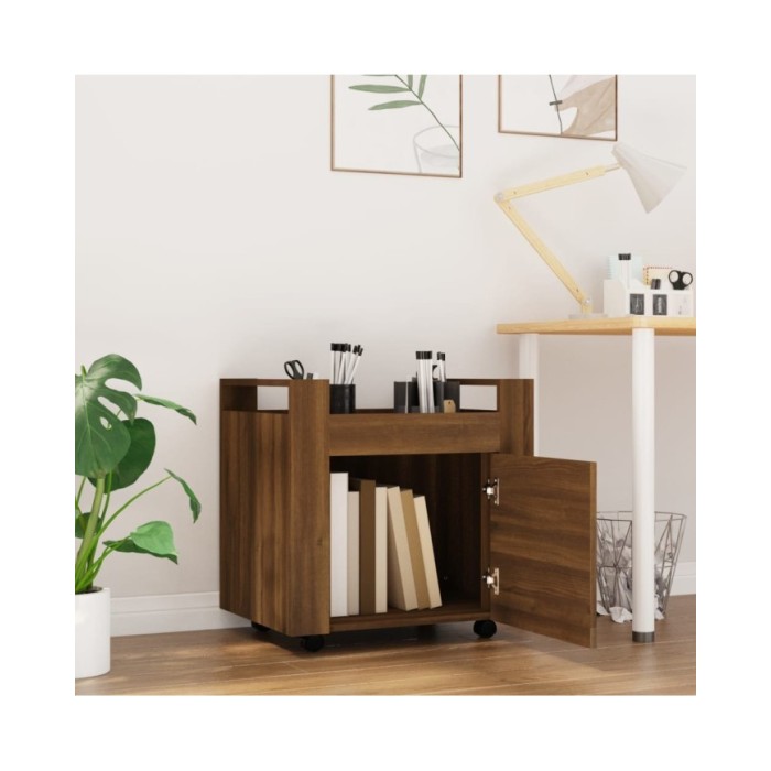 Chariot de bureau Chêne marron 60x45x60 cm Bois d'ingénierie