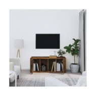 Meuble TV Chêne fumé 100x35x40 cm Bois d'ingénierie