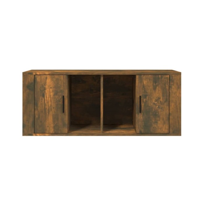 Meuble TV Chêne fumé 100x35x40 cm Bois d'ingénierie