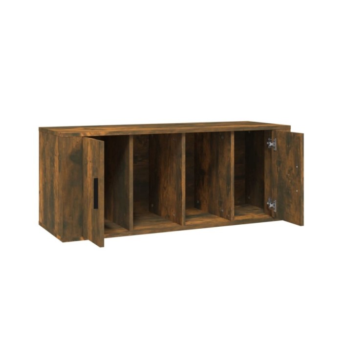Meuble TV Chêne fumé 100x35x40 cm Bois d'ingénierie