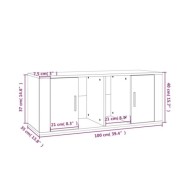 Meuble TV Chêne fumé 100x35x40 cm Bois d'ingénierie