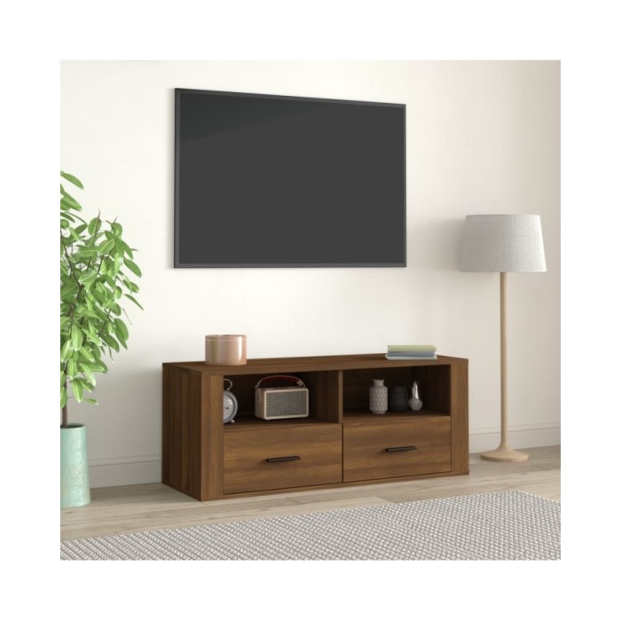 Meuble TV Chêne marron 100x35x40 cm Bois d'ingénierie