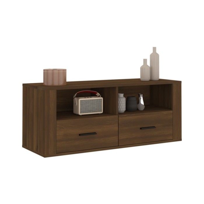Meuble TV Chêne marron 100x35x40 cm Bois d'ingénierie