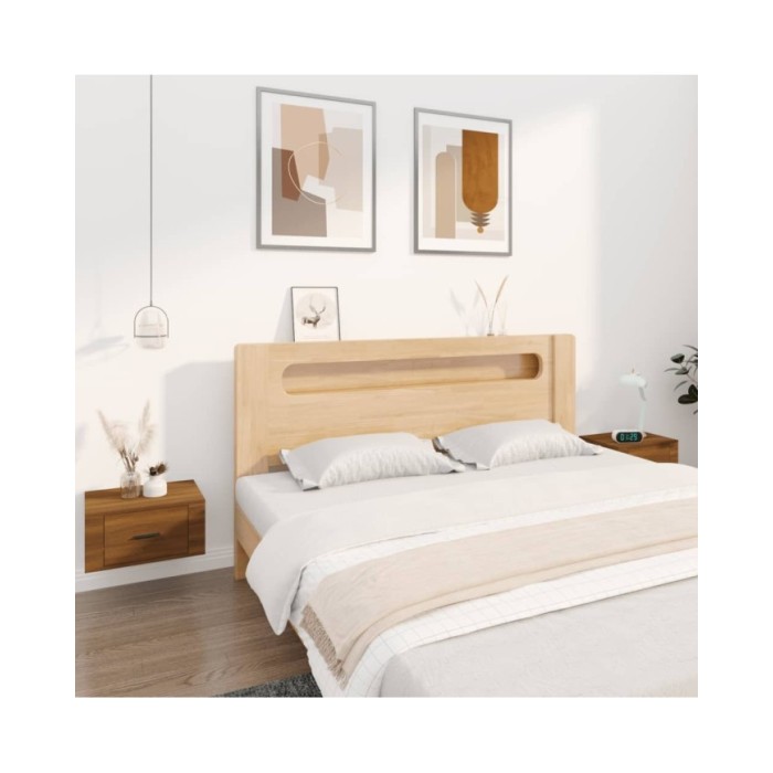 Tables de chevet murales 2 pcs Chêne marron 50x36x25 cm