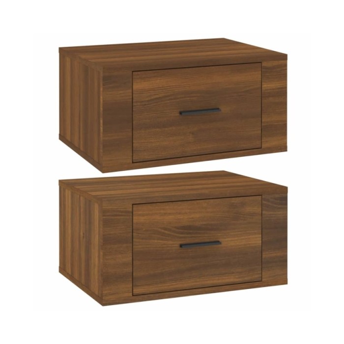 Tables de chevet murales 2 pcs Chêne marron 50x36x25 cm