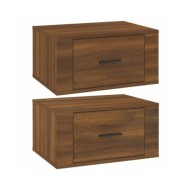 Tables de chevet murales 2 pcs Chêne marron 50x36x25 cm