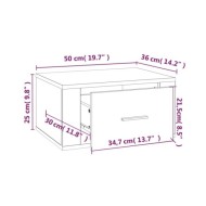 Tables de chevet murales 2 pcs Chêne marron 50x36x25 cm