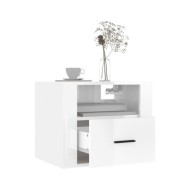 Tables de chevet murales 2 pcs Blanc brillant 50x36x40 cm