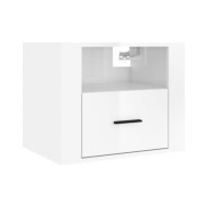 Tables de chevet murales 2 pcs Blanc brillant 50x36x40 cm