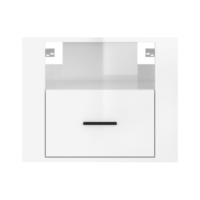 Tables de chevet murales 2 pcs Blanc brillant 50x36x40 cm