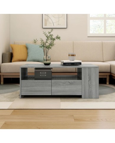 Table basse Sonoma gris 102x55x42 cm Bois d'ingénierie