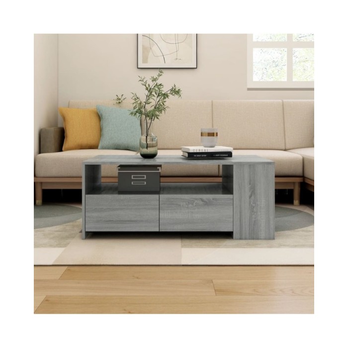 Table basse Sonoma gris 102x55x42 cm Bois d'ingénierie