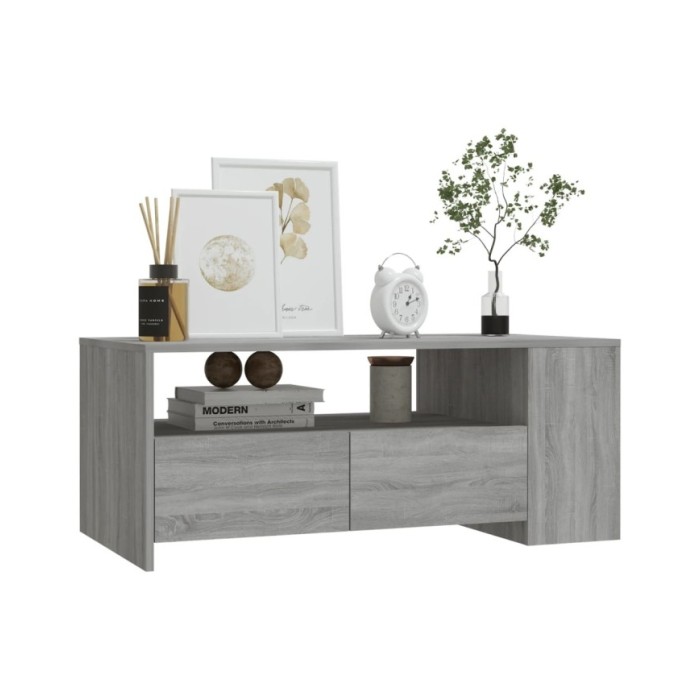 Table basse Sonoma gris 102x55x42 cm Bois d'ingénierie