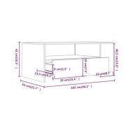 Table basse Sonoma gris 102x55x42 cm Bois d'ingénierie