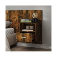 Tables de chevet murales 2 pcs Chêne fumé Bois d'ingénierie