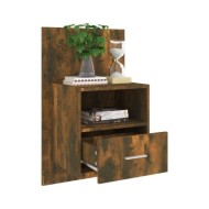 Tables de chevet murales 2 pcs Chêne fumé Bois d'ingénierie