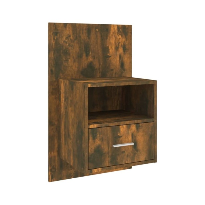 Tables de chevet murales 2 pcs Chêne fumé Bois d'ingénierie