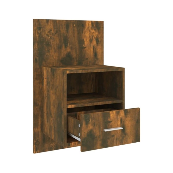 Tables de chevet murales 2 pcs Chêne fumé Bois d'ingénierie